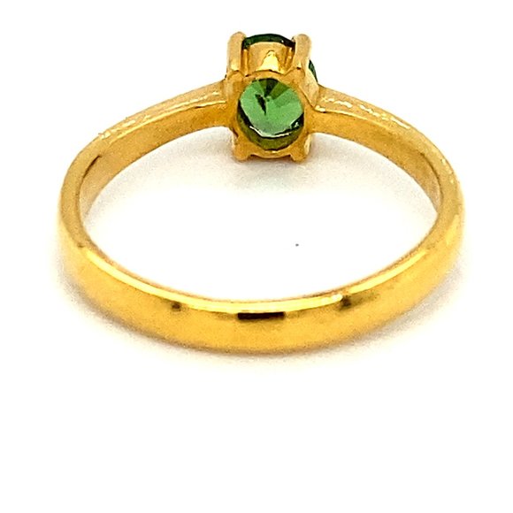 Tsavorite Garnet .75ct Solid 22K Yellow Gold Ring - Picture 4 of 6